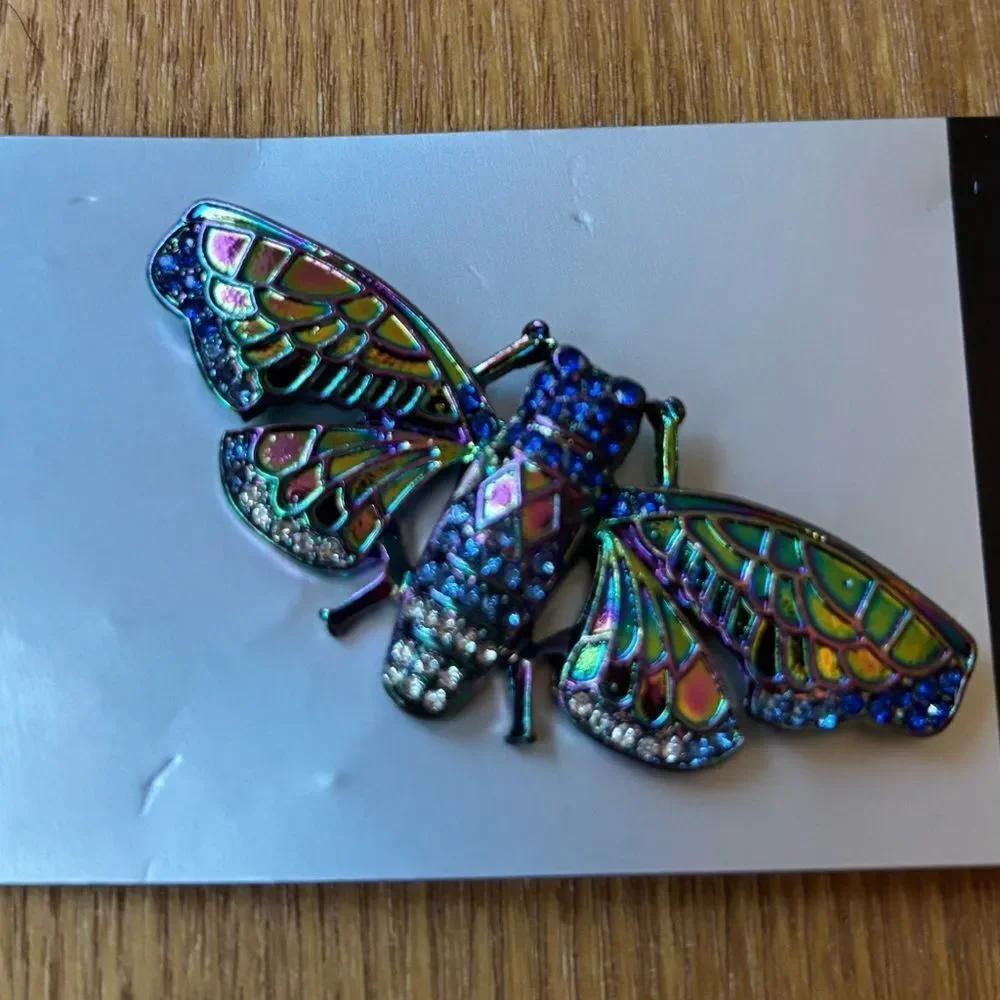 NEW! Multi Colored Gemstone Brooch by Metal Gallery NWT